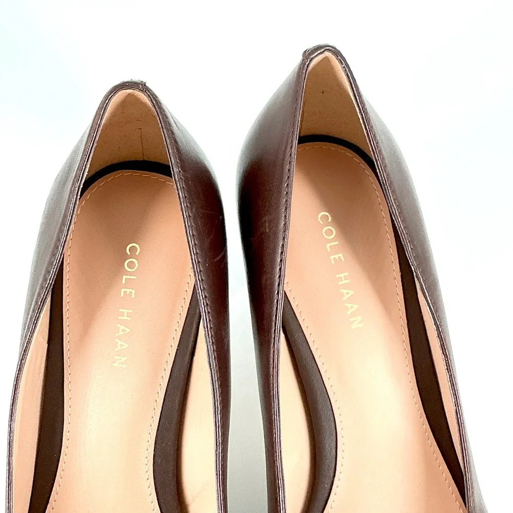 Cole Haan Grand 360 Size 9.5 Brown Leather Pointed Toe Heel Pumps NEW Mylah $130